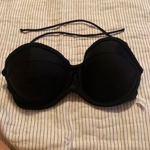 Forever Young Swimwear Size Large Black Knotted Bikini Top